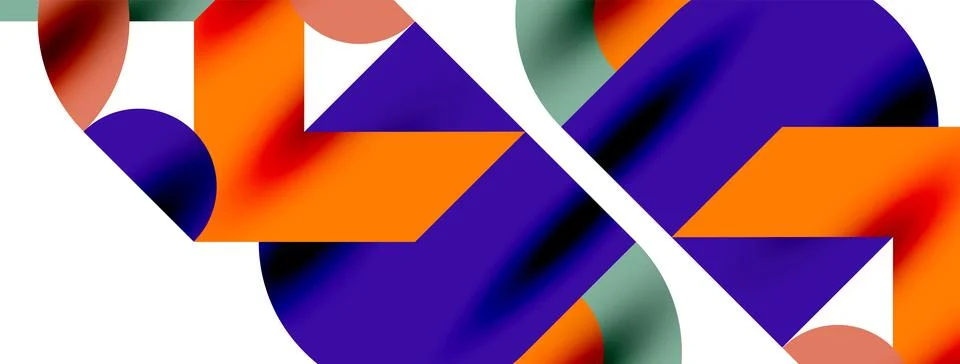 Circle pattern, round elements with lines and arrows composition for wallpaper Illustrazione stock