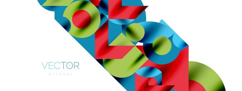 Circle pattern, round elements with lines and arrows composition for wallpaper Illustrazione stock