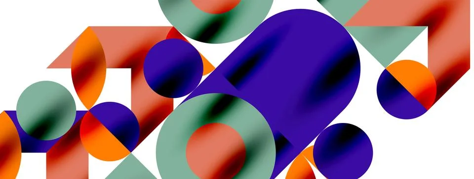 Circle pattern, round elements with lines and arrows composition for wallpaper Stock Illustration