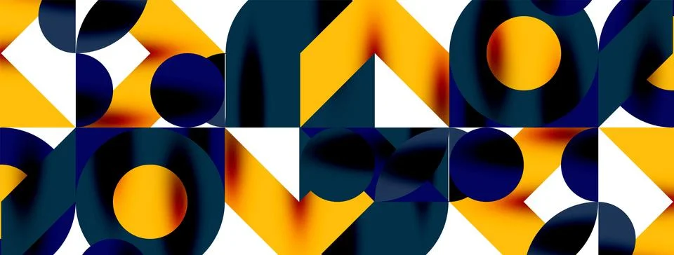 Circle pattern, round elements with lines and arrows composition for wallpaper Stock Illustration