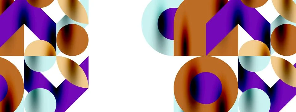 Circle pattern, round elements with lines and arrows composition for wallpaper Illustrazione stock