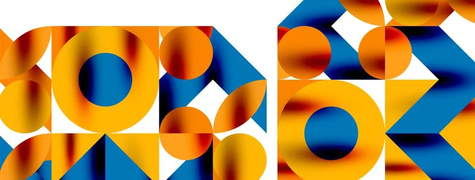 Circle pattern, round elements with lines and arrows composition for wallpaper 스톡 일러스트