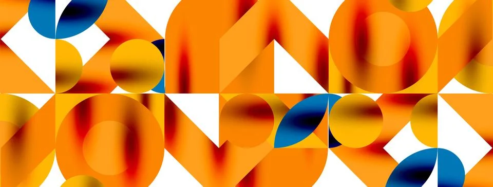 Circle pattern, round elements with lines and arrows composition for wallpaper Stock Illustration