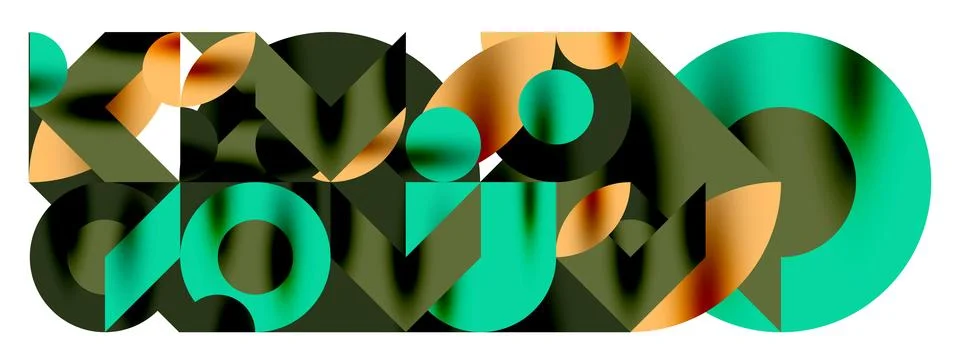 Circle pattern, round elements with lines and arrows composition for wallpaper Stock Illustration