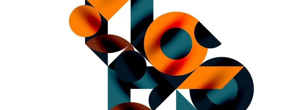 Circle pattern, round elements with lines and arrows composition for wallpaper イラスト素材