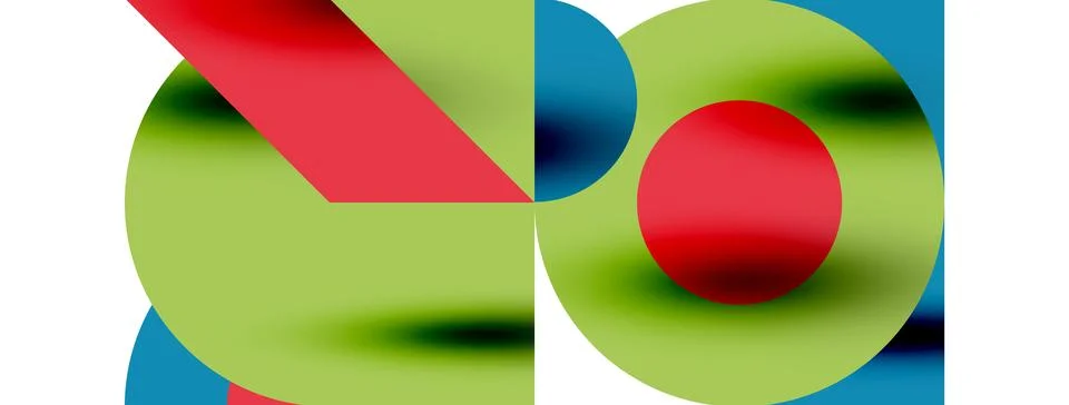 Circle pattern, round elements with lines and arrows composition for wallpaper Stock Illustration