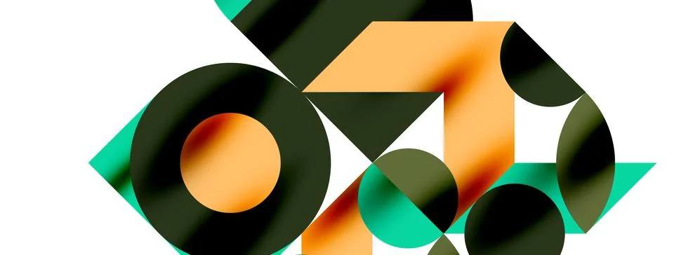 Circle pattern, round elements with lines and arrows composition for wallpaper Illustrazione stock