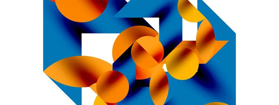 Circle pattern, round elements with lines and arrows composition for wallpaper Stock Illustration