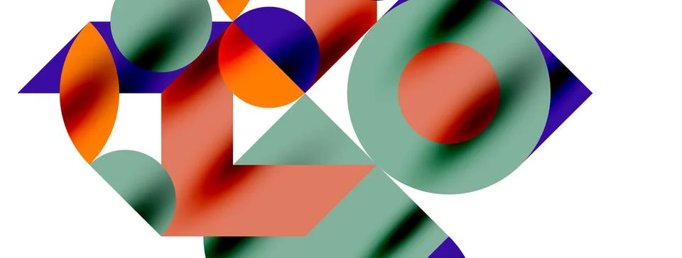 Circle pattern, round elements with lines and arrows composition for wallpaper Illustrazione stock