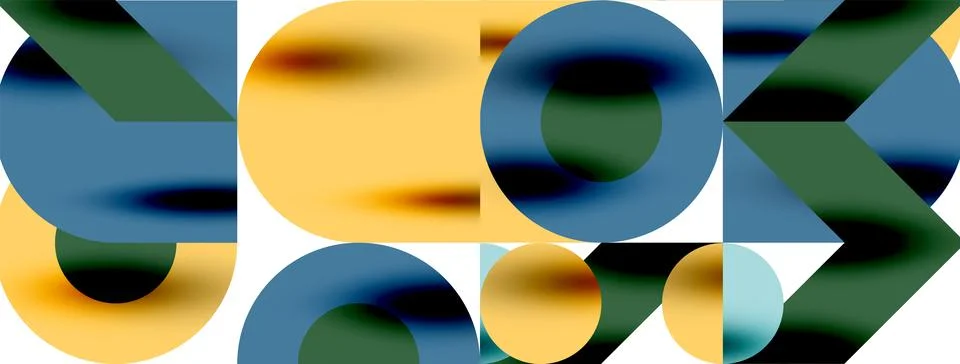 Circle pattern, round elements with lines and arrows composition for wallpaper Stock Illustration