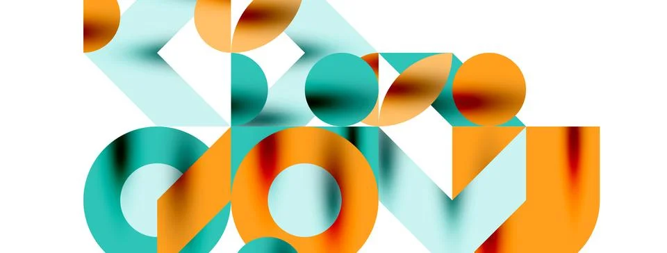 Circle pattern, round elements with lines and arrows composition for wallpaper Illustrazione stock