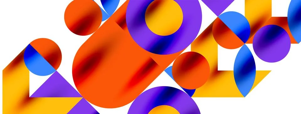 Circle pattern, round elements with lines and arrows composition for wallpaper Illustrazione stock