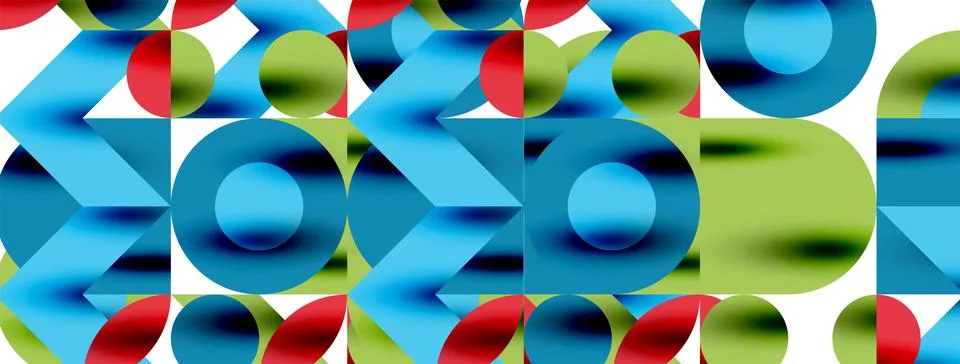 Circle pattern, round elements with lines and arrows composition for wallpaper Illustrazione stock
