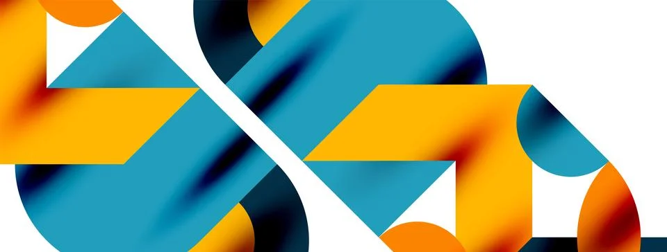 Circle pattern, round elements with lines and arrows composition for wallpaper Illustrazione stock