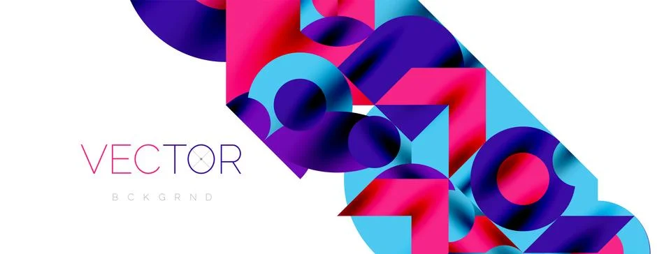Circle pattern, round elements with lines and arrows composition for wallpaper Illustrazione stock