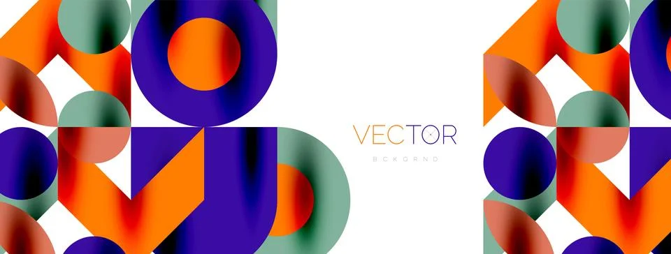 Circle pattern, round elements with lines and arrows composition for wallpaper Stock Illustration