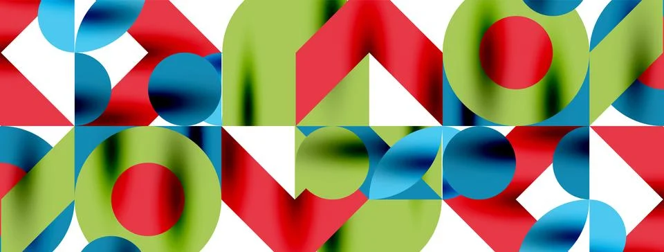 Circle pattern, round elements with lines and arrows composition for wallpaper Stock Illustration