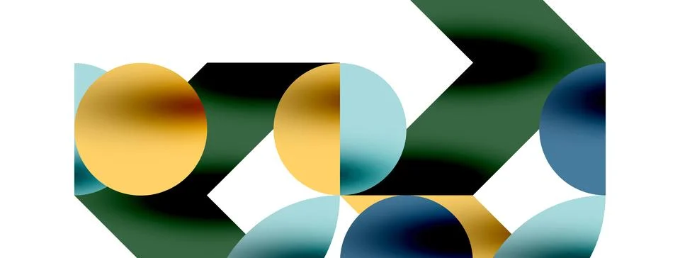 Circle pattern, round elements with lines and arrows composition for wallpaper Illustrazione stock