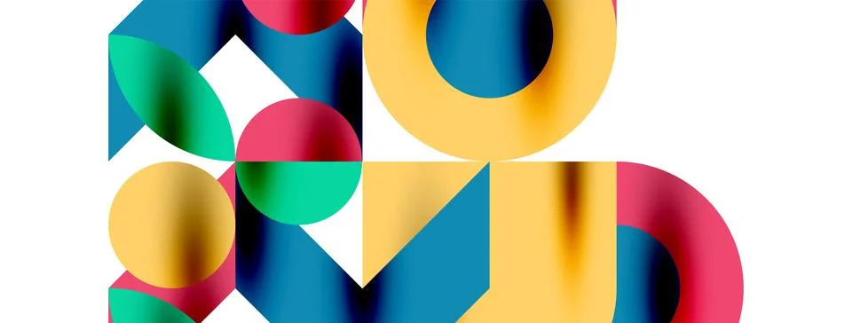 Circle pattern, round elements with lines and arrows composition for wallpaper Stock Illustration