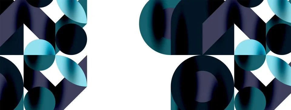 Circle pattern, round elements with lines and arrows composition for wallpaper Stock Illustration