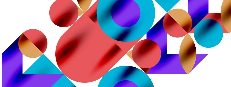 Circle pattern, round elements with lines and arrows composition for wallpaper Illustrazione stock