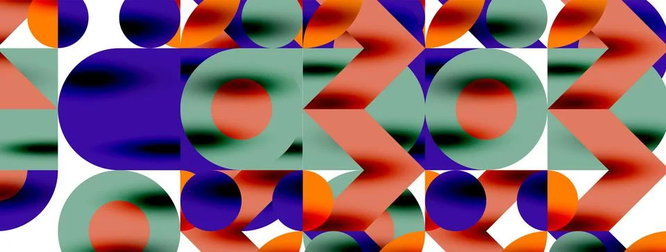 Circle pattern, round elements with lines and arrows composition for wallpaper Illustrazione stock