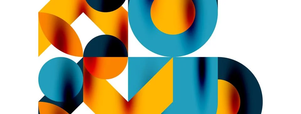 Circle pattern, round elements with lines and arrows composition for wallpaper Stock Illustration