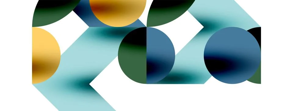 Circle pattern, round elements with lines and arrows composition for wallpaper Illustrazione stock