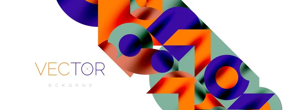 Circle pattern, round elements with lines and arrows composition for wallpaper Stock Illustration