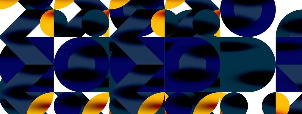 Circle pattern, round elements with lines and arrows composition for wallpaper Stock Illustration