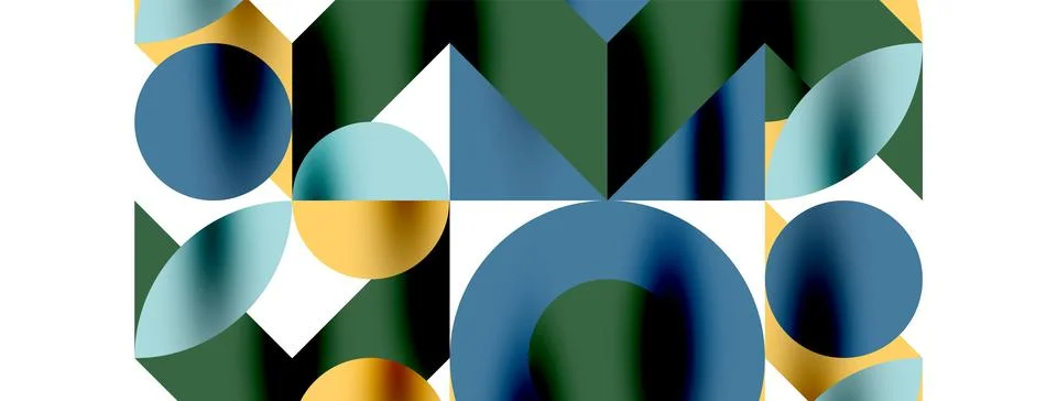 Circle pattern, round elements with lines and arrows composition for wallpaper Illustrazione stock