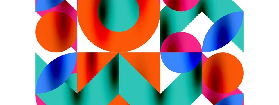 Circle pattern, round elements with lines and arrows composition for wallpaper 스톡 일러스트