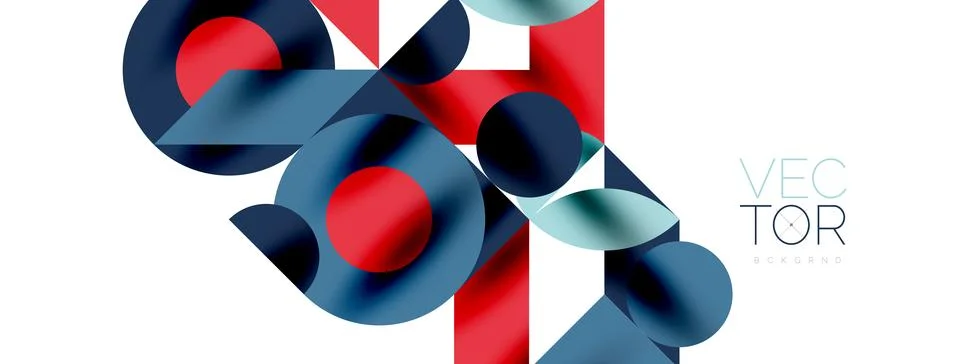 Circle pattern, round elements with lines and arrows composition for wallpaper Stock Illustration