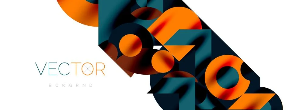 Circle pattern, round elements with lines and arrows composition for wallpaper Stock Illustration