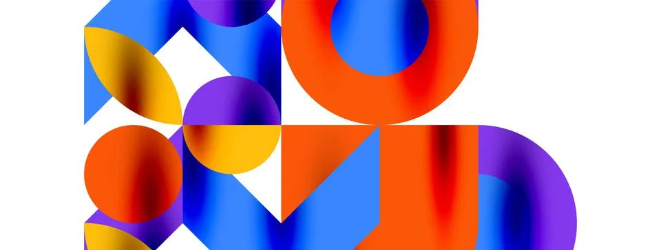 Circle pattern, round elements with lines and arrows composition for wallpaper 库存插图