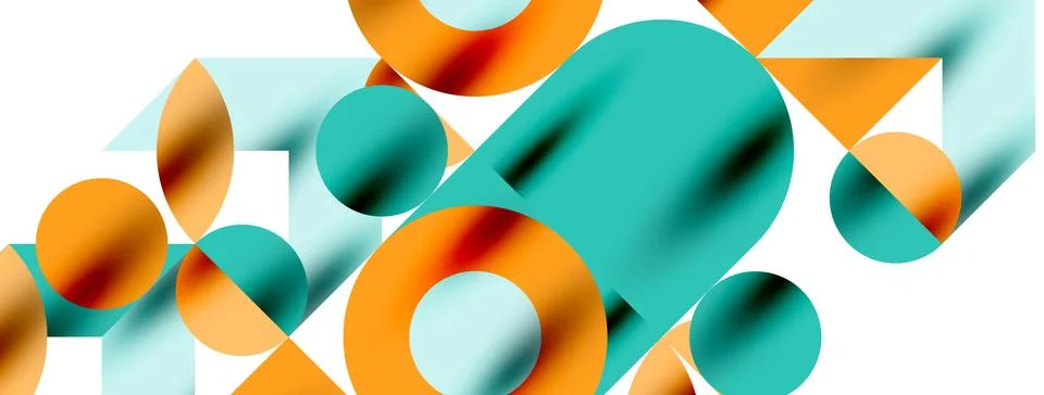 Circle pattern, round elements with lines and arrows composition for wallpaper Illustrazione stock