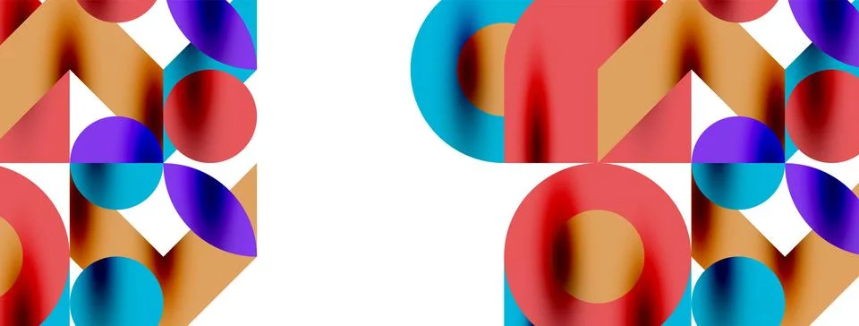 Circle pattern, round elements with lines and arrows composition for wallpaper Illustrazione stock