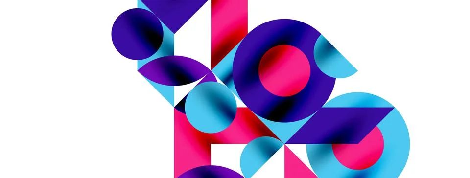 Circle pattern, round elements with lines and arrows composition for wallpaper Illustrazione stock