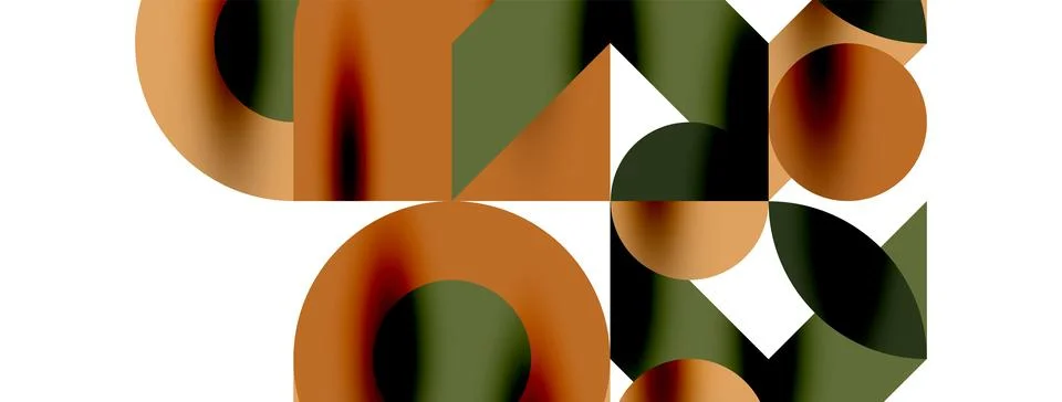 Circle pattern, round elements with lines and arrows composition for wallpaper Illustrazione stock