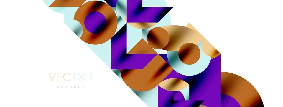 Circle pattern, round elements with lines and arrows composition for wallpaper Stock Illustration