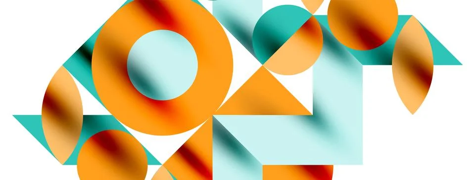 Circle pattern, round elements with lines and arrows composition for wallpaper Illustrazione stock