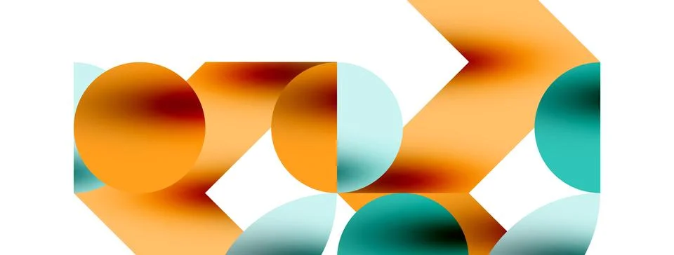 Circle pattern, round elements with lines and arrows composition for wallpaper Illustrazione stock