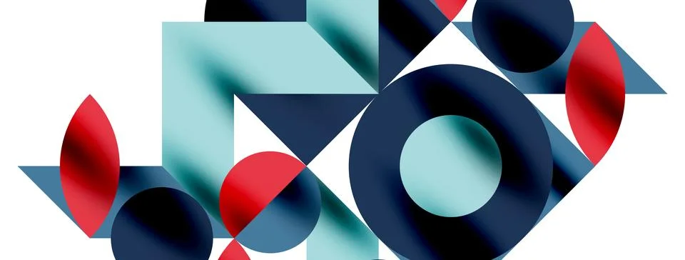 Circle pattern, round elements with lines and arrows composition for wallpaper Illustrazione stock