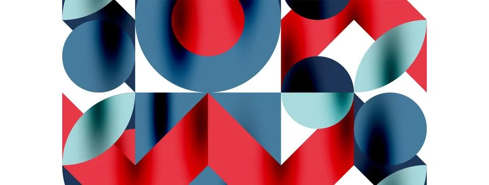 Circle pattern, round elements with lines and arrows composition for wallpaper Illustrazione stock