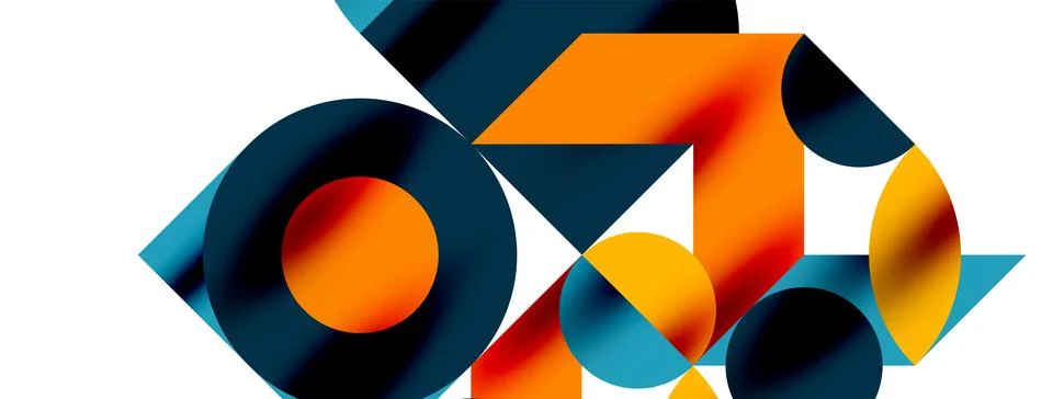 Circle pattern, round elements with lines and arrows composition for wallpaper Stock Illustration