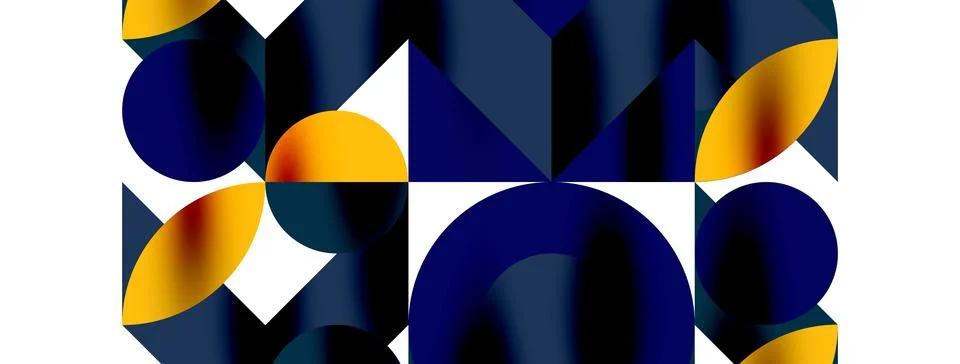 Circle pattern, round elements with lines and arrows composition for wallpaper Illustrazione stock