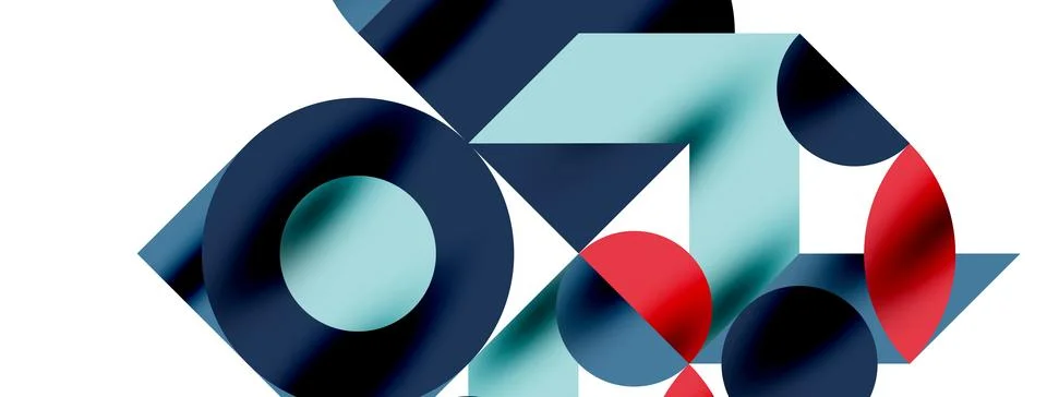 Circle pattern, round elements with lines and arrows composition for wallpaper Stock Illustration