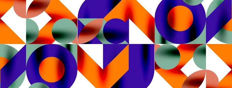 Circle pattern, round elements with lines and arrows composition for wallpaper Stock Illustration