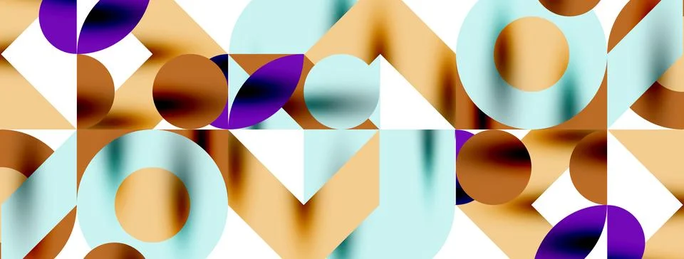 Circle pattern, round elements with lines and arrows composition for wallpaper Stock Illustration