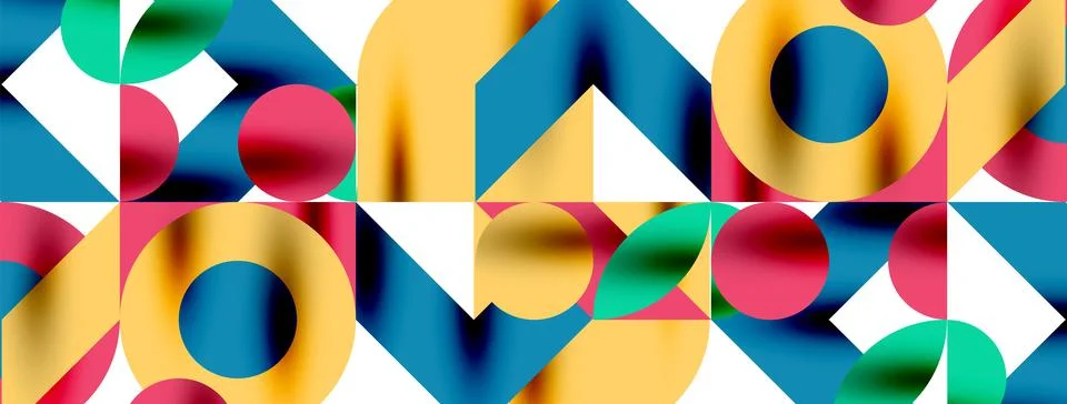 Circle pattern, round elements with lines and arrows composition for wallpaper Stock Illustration